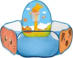 Piscina De Bolinhas Infantil c/Cesto De Basquete Girafinha