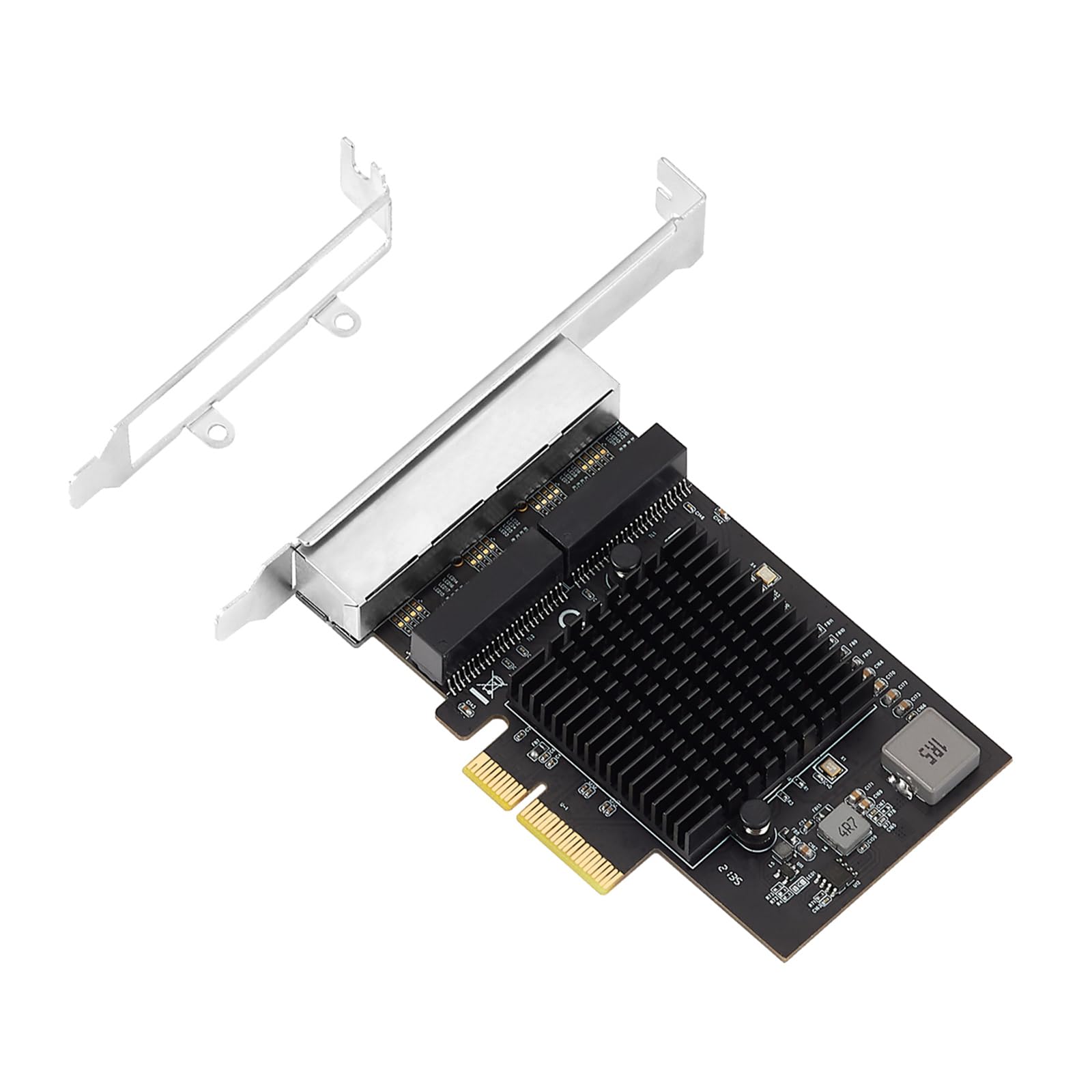 Haoyull 2.5 Gigabit 4 Port PCIe RJ45 10/100/1000/2500Mbps 8125B Chip 4 Port Gigabit Networking Card Adapter for Desktop
