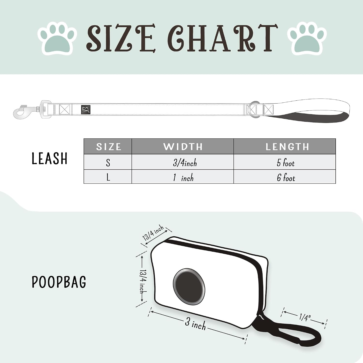 Ultra Joys Dog Leash with Dog Poop Bag Dispenser - Heavy Duty Cotton Fabric Pet Leash with Metal Clasps - Boho Aztec 6ft Dog Leash and Dog Waste Bag Holder Carrier
