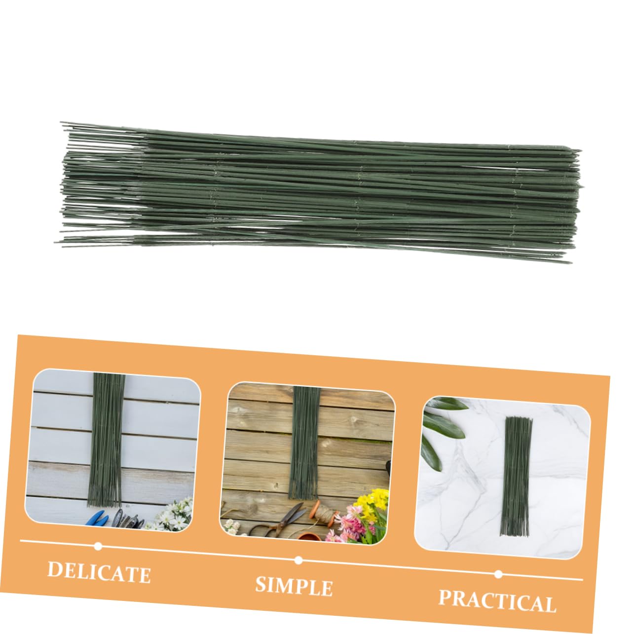 DIY Flower Stem Wire 100pcs Green Floral Rods for Bouquet Making Artificial Flower Arrangement Stems