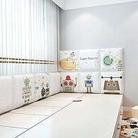 Vista 5 de Acolchado de pared 3D anticolisión para niños, paneles de pared tapizados para despegar y pegar, cabecero para tatami, sala de estar, dormitorio