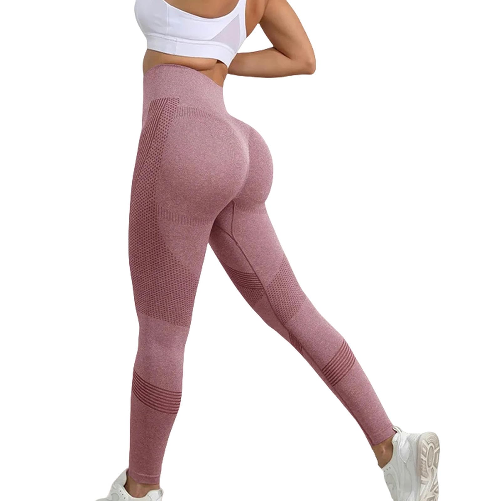 Legginsy dla kobiet Wielka Brytania bezszwowe legginsy treningowe dla kobiet legginsy podnoszące pośladki łup spodnie do jogi z wysokim stanem - różowe-XL