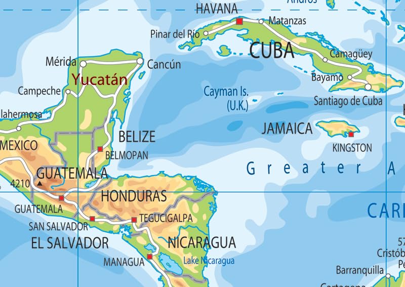 South America Physical Map - 23.3 x 16.5 Inches - Paper Laminated - Image 4