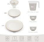 Richmount Jupiter Dinnerware Ensemble, assiettes et bols 4, Micro-ondes et lave-vaisselle en toute sécurité, résistant aux rayures, 12 Ensemble de plats en pièces, blanc