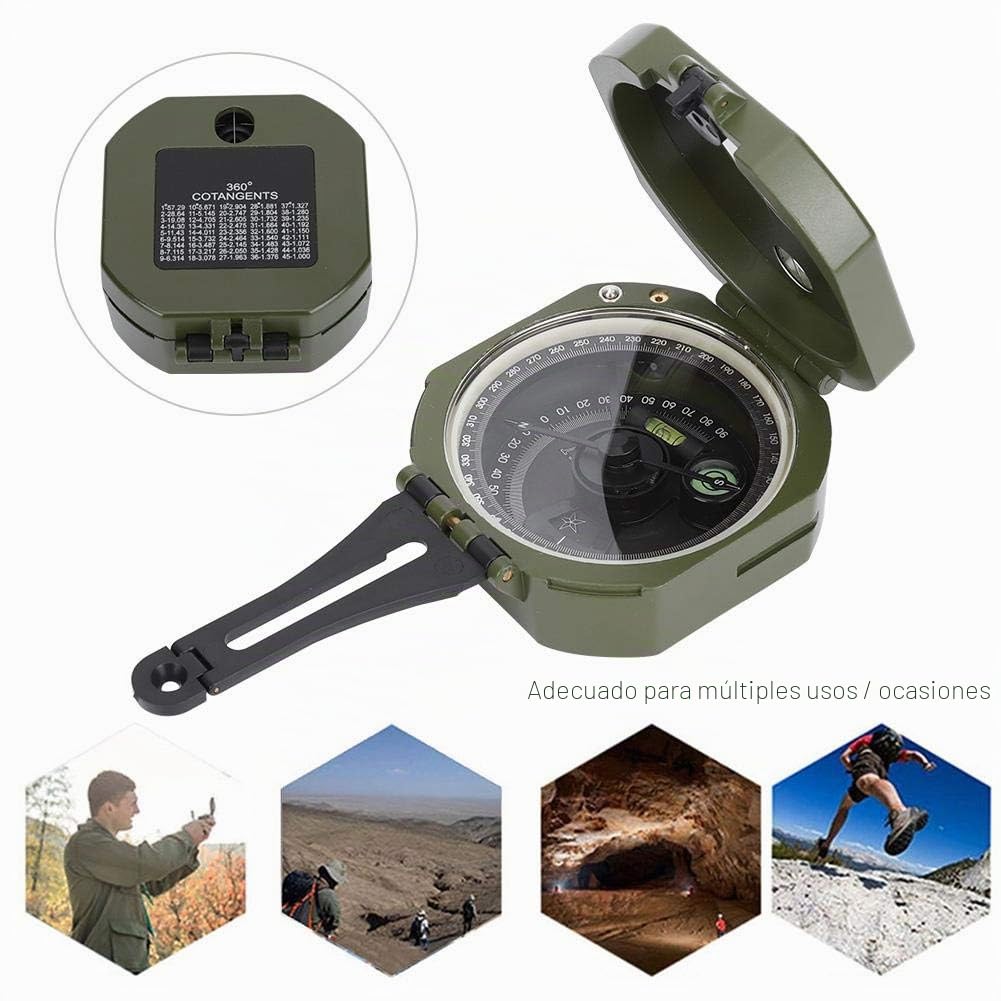 Keenso Brújula geológica al Aire, brújula geológica Profesional de Alta precisión, brújula direccional Multifuncional, Impermeable, Luminosa, Tienda de campaña y Accesorios