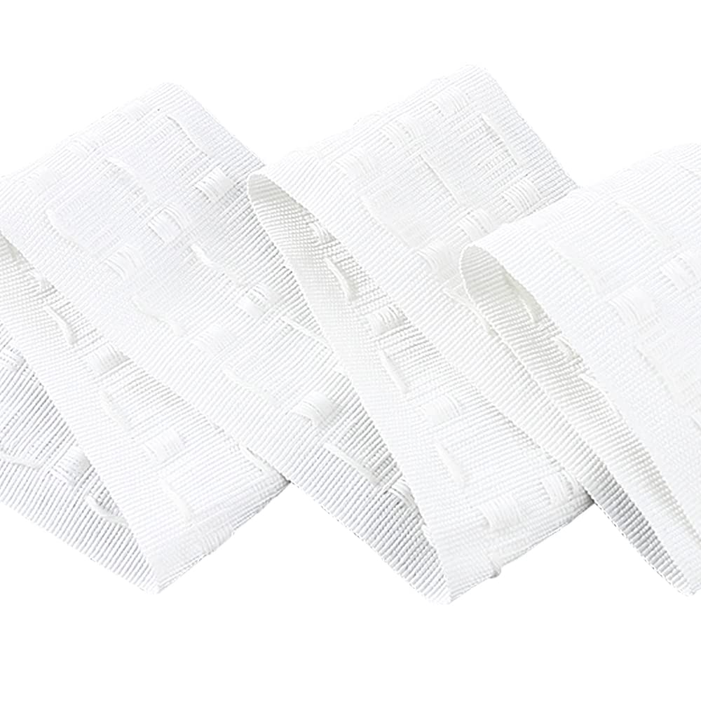 WANYI Curtain Header Tape Detachable Curtain Tape White Pencil Pleat Tape for Window Curtain Door Curtain and Shower Curtain (75mm / 5 meters) — image 1