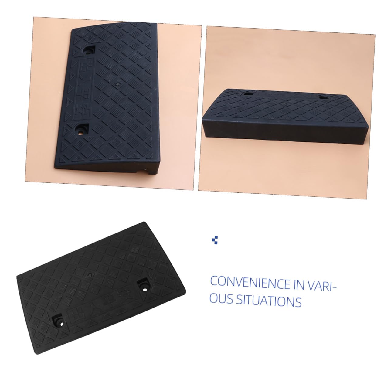 per Soglia Auto 10cm in Plastica Nera Antiscivolo Ammortizzante | Compatibile Sedie a Rotelle e Monopattini, per Marciapiedi e Bordi Stradali, 1 Pezzo