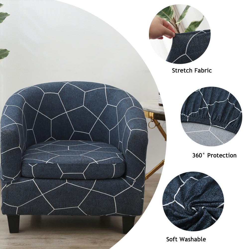 Highdi Copripoltrona Chesterfield Elasticizzato 2 Pezzi - Floreale Lusso - Copertura Universale Per Poltrona 1 Posto - Lavabile In Lavatrice - Nero