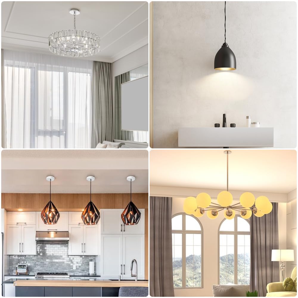2 Pezzi Rosone Per Lampadario Soffitto – Metallo 80x30 Mm, Kit Di Montaggio Completo