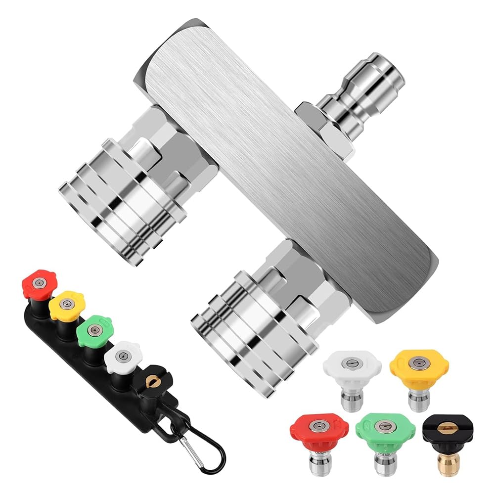 Littimoon Pressure Washer Tips, 2-in-1 Power Washer Nozzle Tip, Dual Pressure Washer Nozzle with 10 Pressure Washer Sprays Nozzles