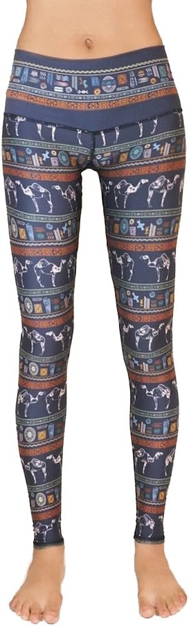 Yoga Leggings Camels Circles Print Tight Fit & Quick Dry