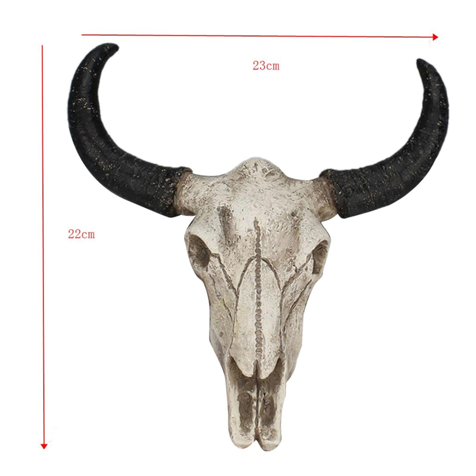 VANKOA Harz Bullenschädel Bullenkopf Stierkopf Bulle Schädel Kopf Wanddeko