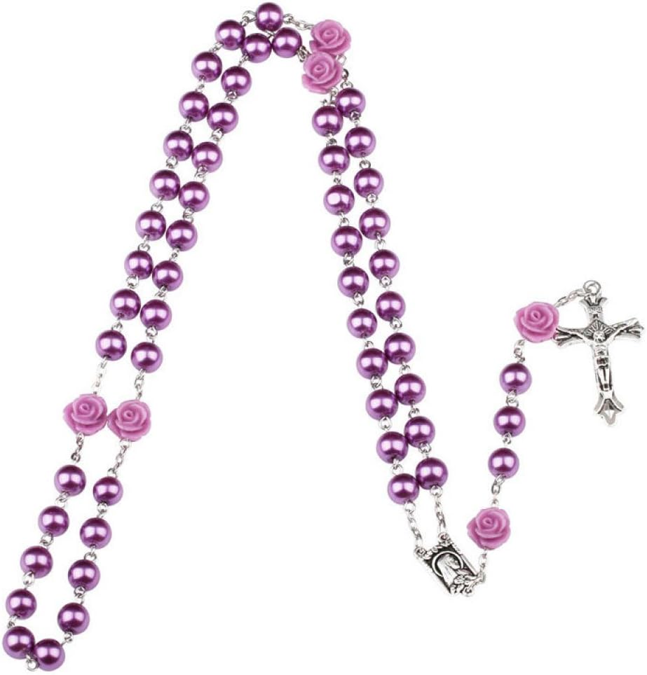 Purple God Cross Necklace Women Bracelet Ladies Beaded Girl Hand Chain Bangle Unisex Couples Gift Wristband Fashion Jewellery,A