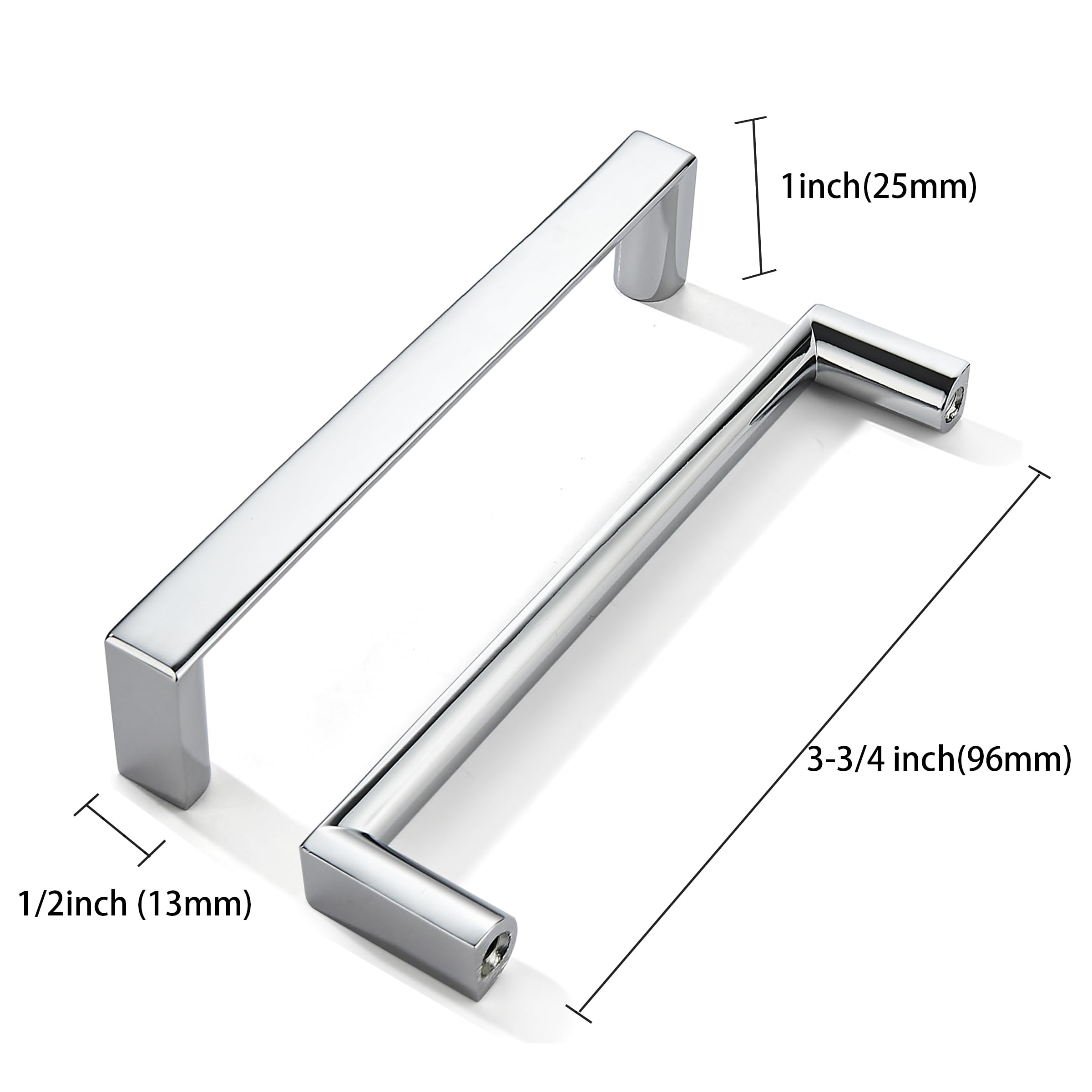 KHTUMEWARE-170038 Polished Chrome Cabinet Pulls CTC 3-3/4 in (96 mm) 5-Pack in Polished Chrome — KHTUMEWARE