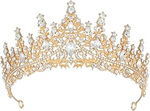 Diadème Femme Tiara Cristal Couronne Strass Couronne Princesse Fille Bandeau Adult Mariage Cheveux Accessoires Cadeau pour Concours Parties Festival fête Halloween Cosplay