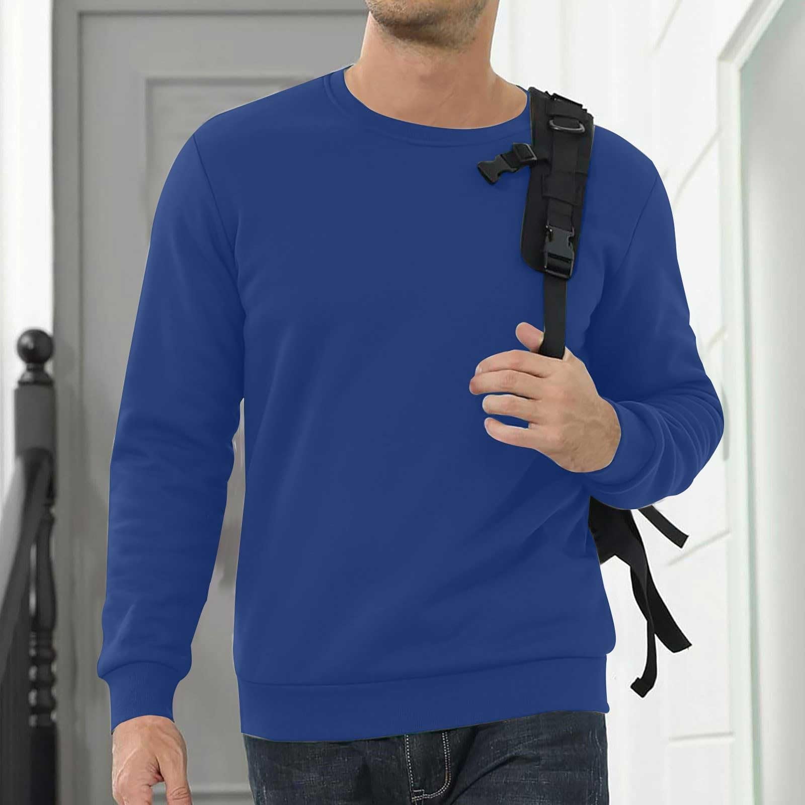 Felpa con cappuccio girocollo e jogger Set per uomo, tuta invernale in pile