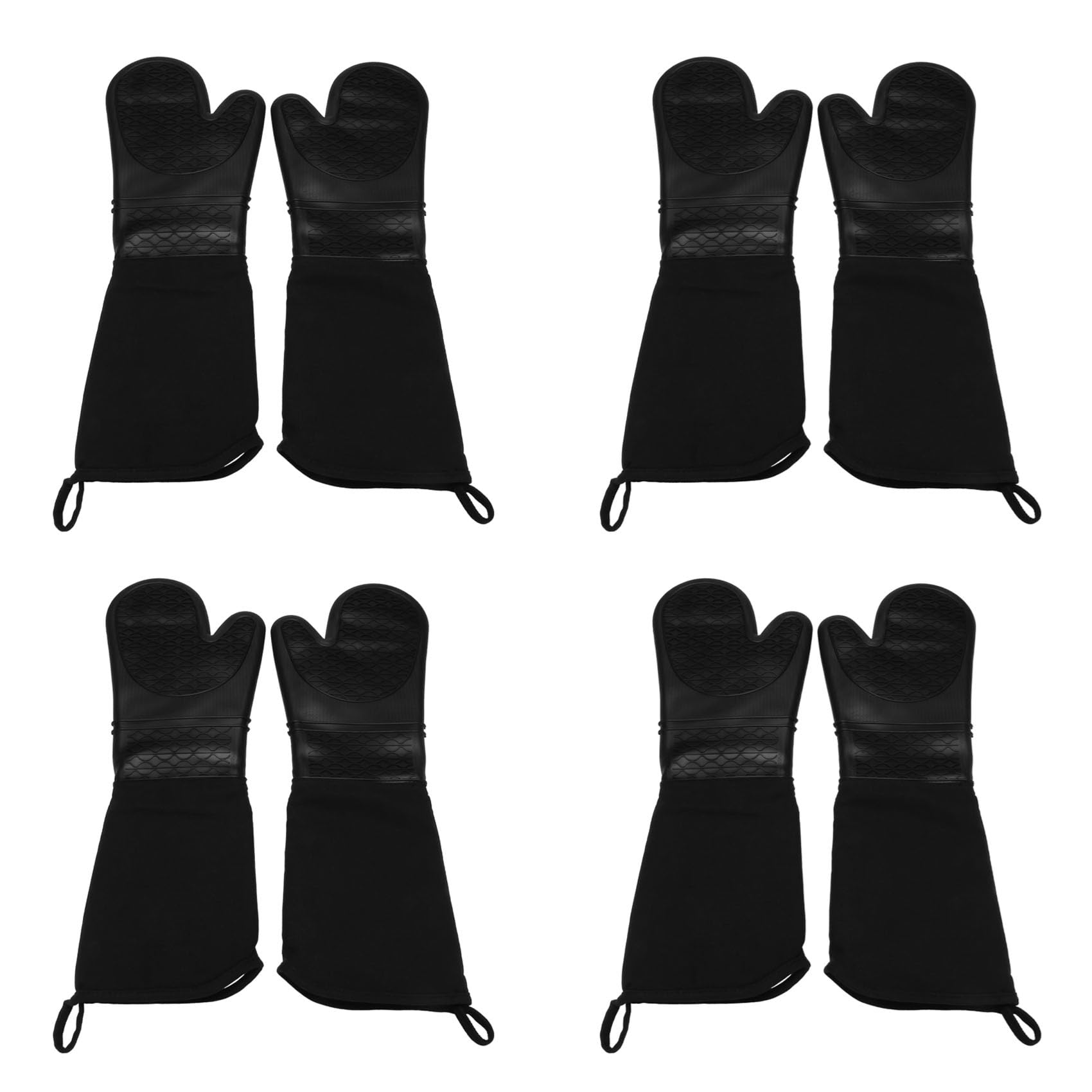 Hndhbfgrt Extra Long Silicone Oven Mitts Heavy Duty Commercial Grade Oven Mitts Heat with Quilted Cotton Lining 8 Pack