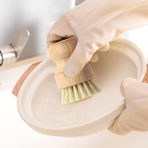 Miniatura 7 de GDJGTA Cepillo de limpieza de sisal pequeño para cocina, plato de verduras, olla de frutas, cepillo de lavado, cepillo de botella de silicona (A,