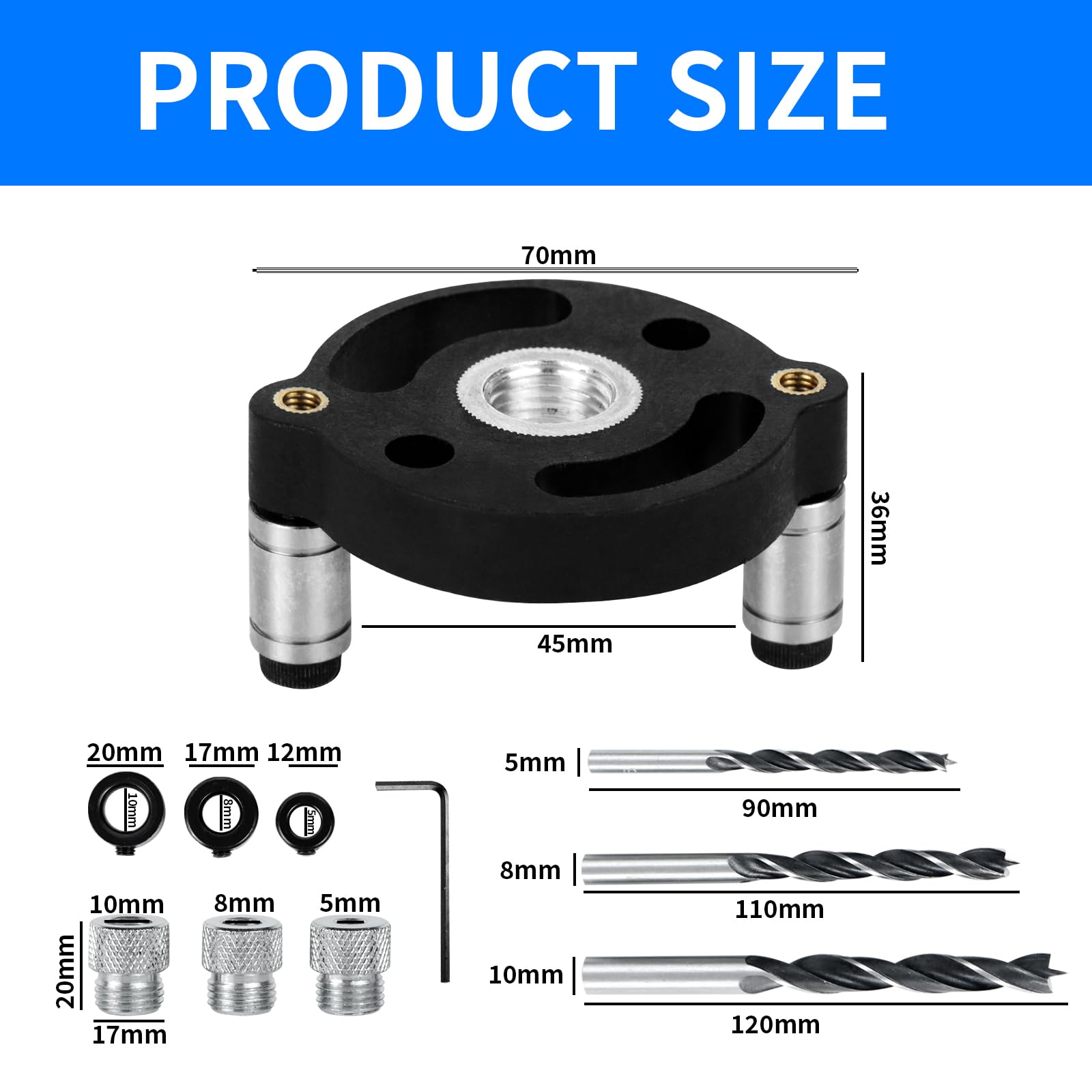 Drilling aid vertical drilling, equipped with drill and wire spool, woodworking drill hole locator - Image 2