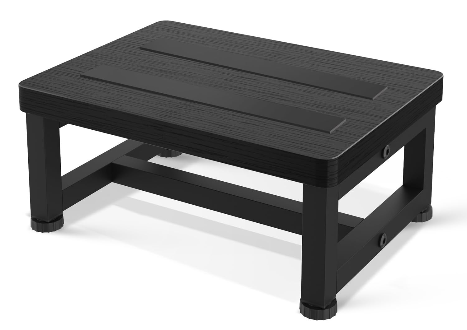 Marchepied pour adultes et enfants avec pieds en caoutchouc antidérapant, large et robuste, capacité de 226,8 kg, pour chambre à coucher, cuisine, salle de bain, lit haut, montage facile, noir