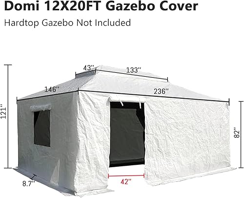 Miniatura 2 de Domi Outdoor Living - Cubierta universal de invierno para cenadores de tapa dura, cubierta cerrada con paredes laterales y ventanas de malla,