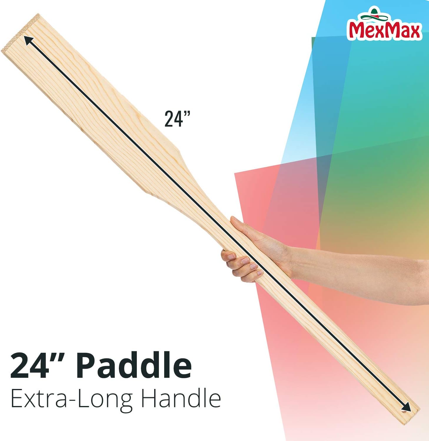 CHAMPS Wooden Stirring Paddle For Cooking – Extra Long Wooden Spoon for Cooking Large Stock Pots & Crawfish Paddle - 24 inches