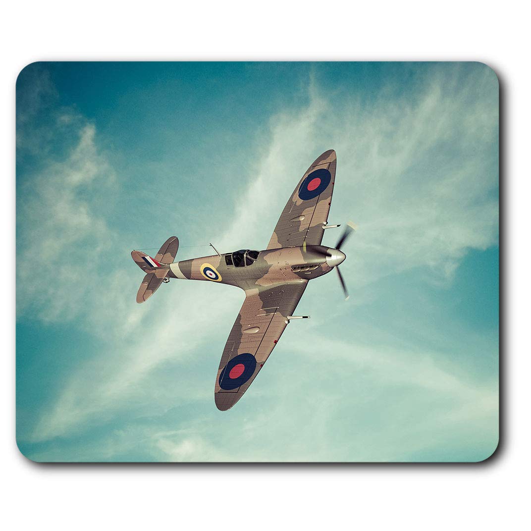 British RAF Spitfire Vintage Plane Mouse Mat Pad Computer PC Laptop Gaming Office Home Desk Accessory Gadget 16310