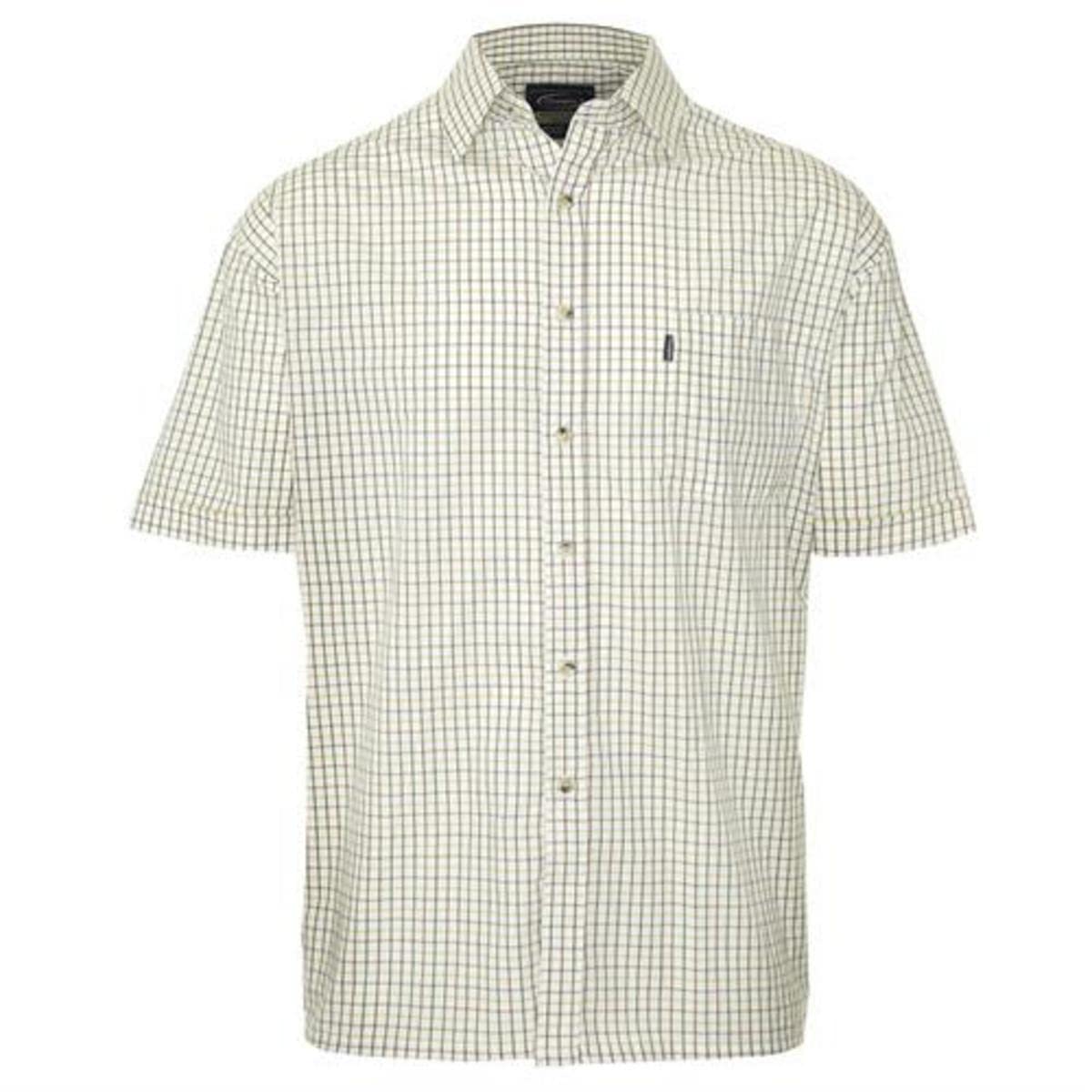 Champion Mens Checked Country Casual Short Sleeve Shirt Tattersall Green 4XL