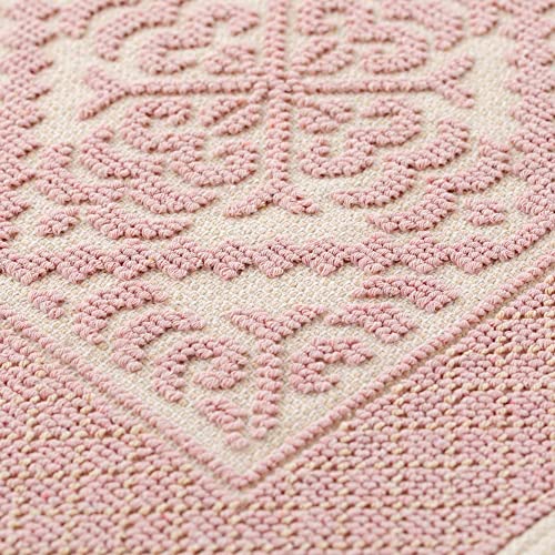  Linea oro Tappeto Sardo in Puro Cotone Giglio Rosa cm 50X80