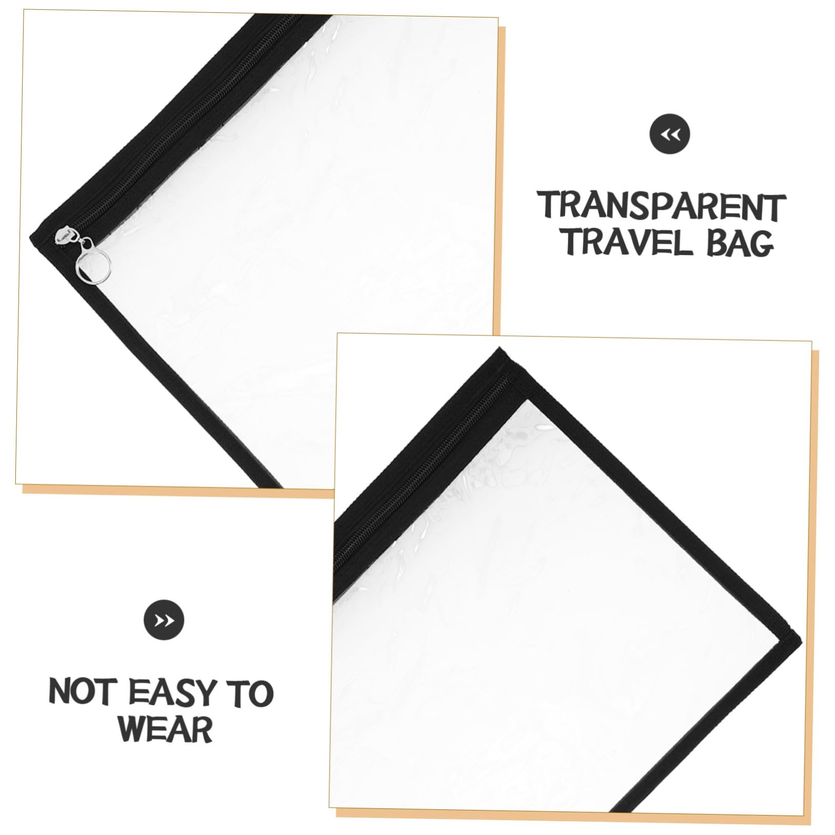 VILLCASE Bolsa de Documentos Pvc Transparente Cremallera, 12 Piezas