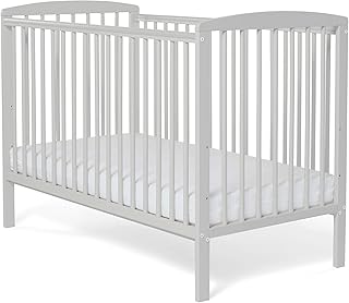 Starlight Cot by Baby Elegance | Grey Wooden Baby Cot with Adjustable Heights, Durable Teething Rails & Compact Design | Ideal Newborn Bed for Small Spaces | Mattress Sold Separately
