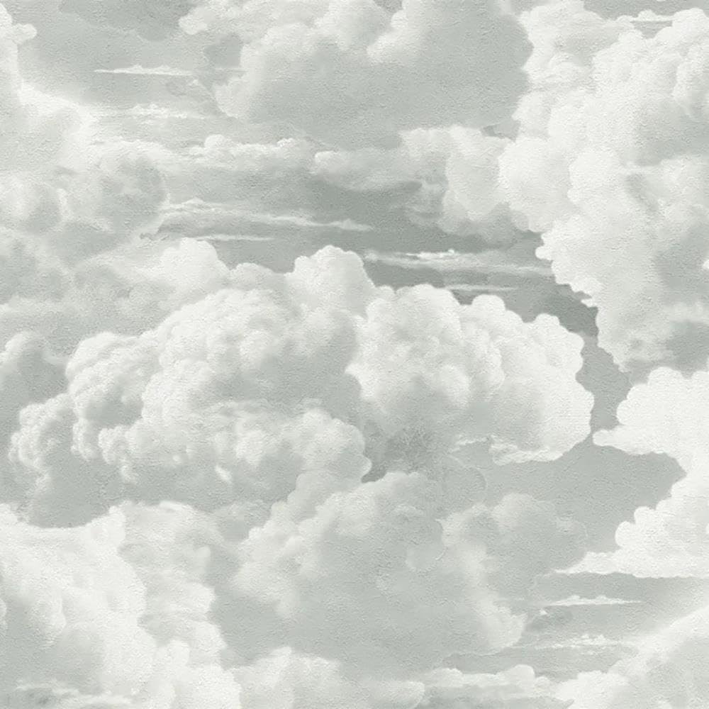 Yöl Grey/White Metropolis Painted Cloud Wallpaper Textured Paste The Wall Vinyl