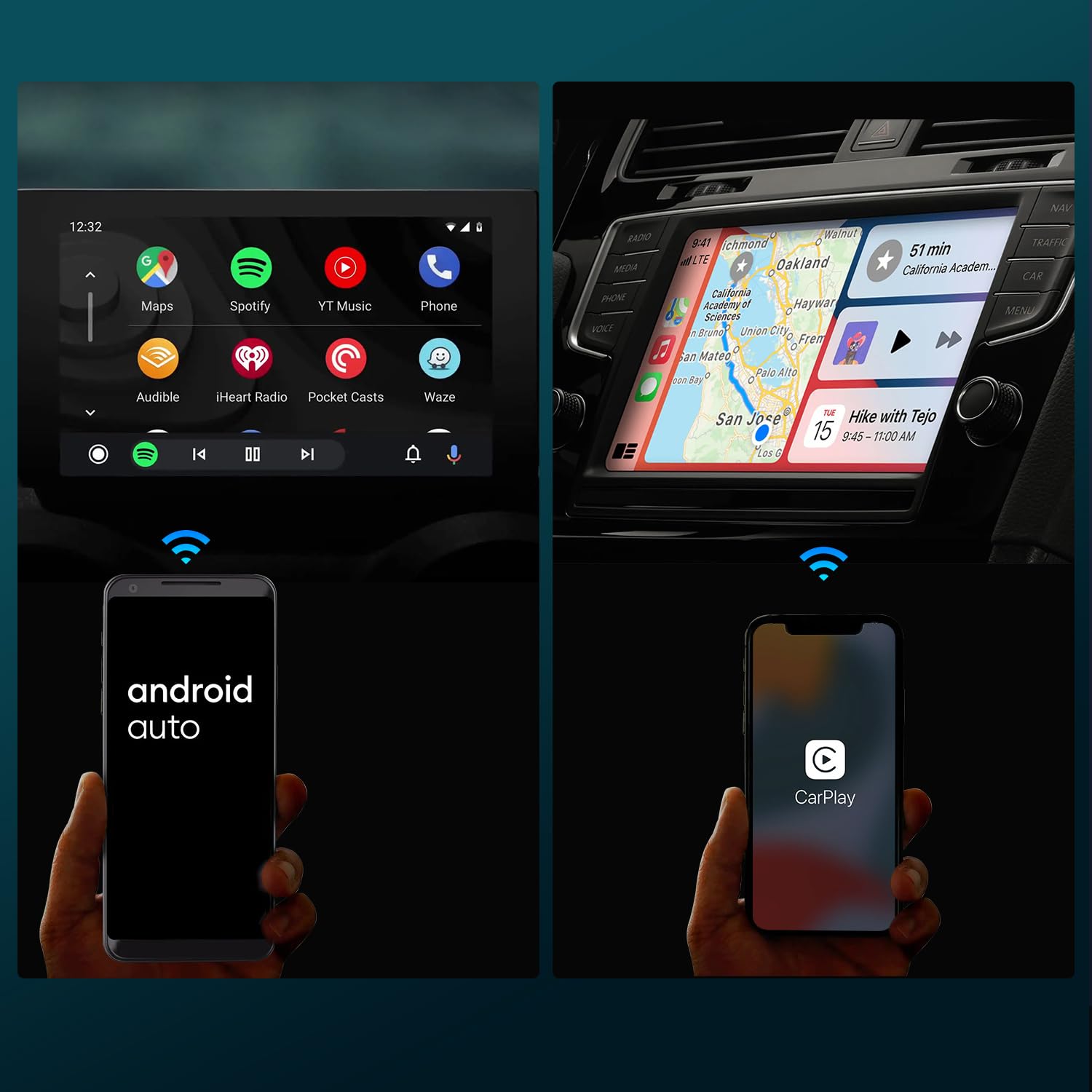 Adattatore Wireless Android Auto WityEye – Bluetooth 5.3 E WiFi 5.8GHz, USB-C/A, Per Smartphone Android 11+, Riconnessione Automatica, Compatibile Con 800+ Auto