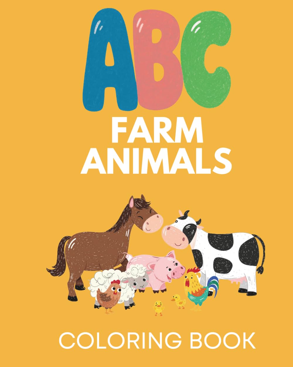 ABC Farm Animals Coloring Book