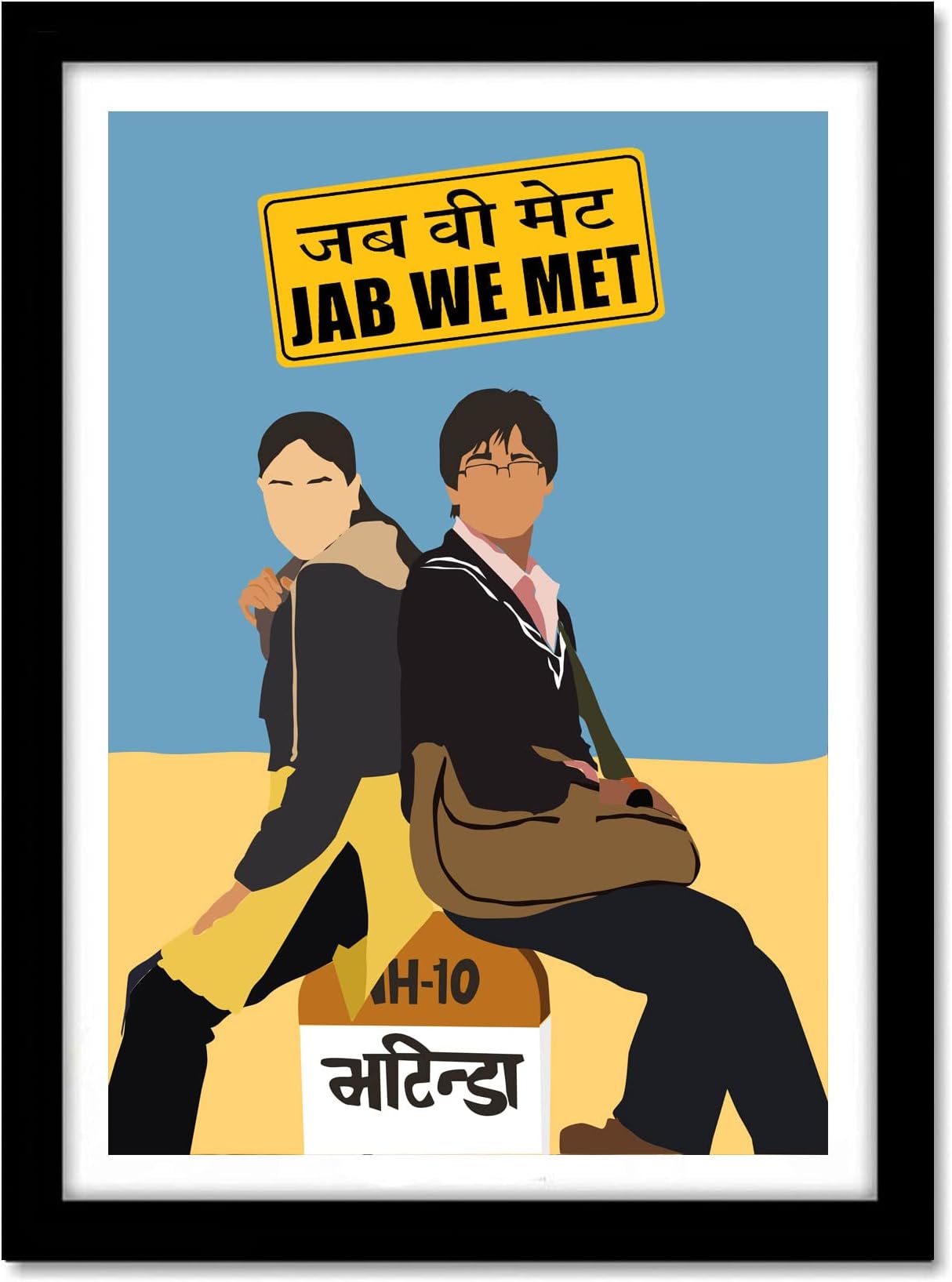 GRAY WALL Good hope Plexi Bollywood Movies Jab We Met Movie Miinimal Art Framed Poster, multicolour, Print, 10inch x 13inch For Room Office