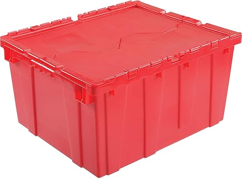Monoflo Contenedor de distribución industrial global con tapa abatible 23-3/4x19-1/4x12-1/2 rojo