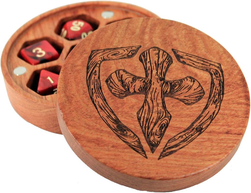 Paladin Roleplaying DND Dice Box - Solid Wood Storage Case for Polyhedral, RPG and Tabletop Gaming Dice