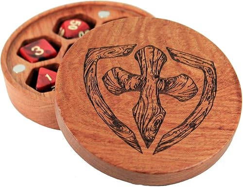 Miniatura 3 de Caja de dados DND - Estuche de almacenamiento de madera maciza para dados poliédricos, RPG y juegos de mesa