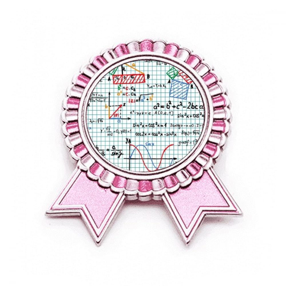 Broche formule mathématique rose en métal, le cadeau idéal pour passionnée de sciences