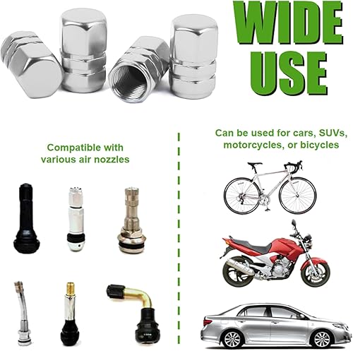 Miniatura 3 de WSSROGY 20 tapas de válvula de neumático de automóvil, tapas de aire, universales para automóviles, SUV, bicicletas, camiones y motocicletas