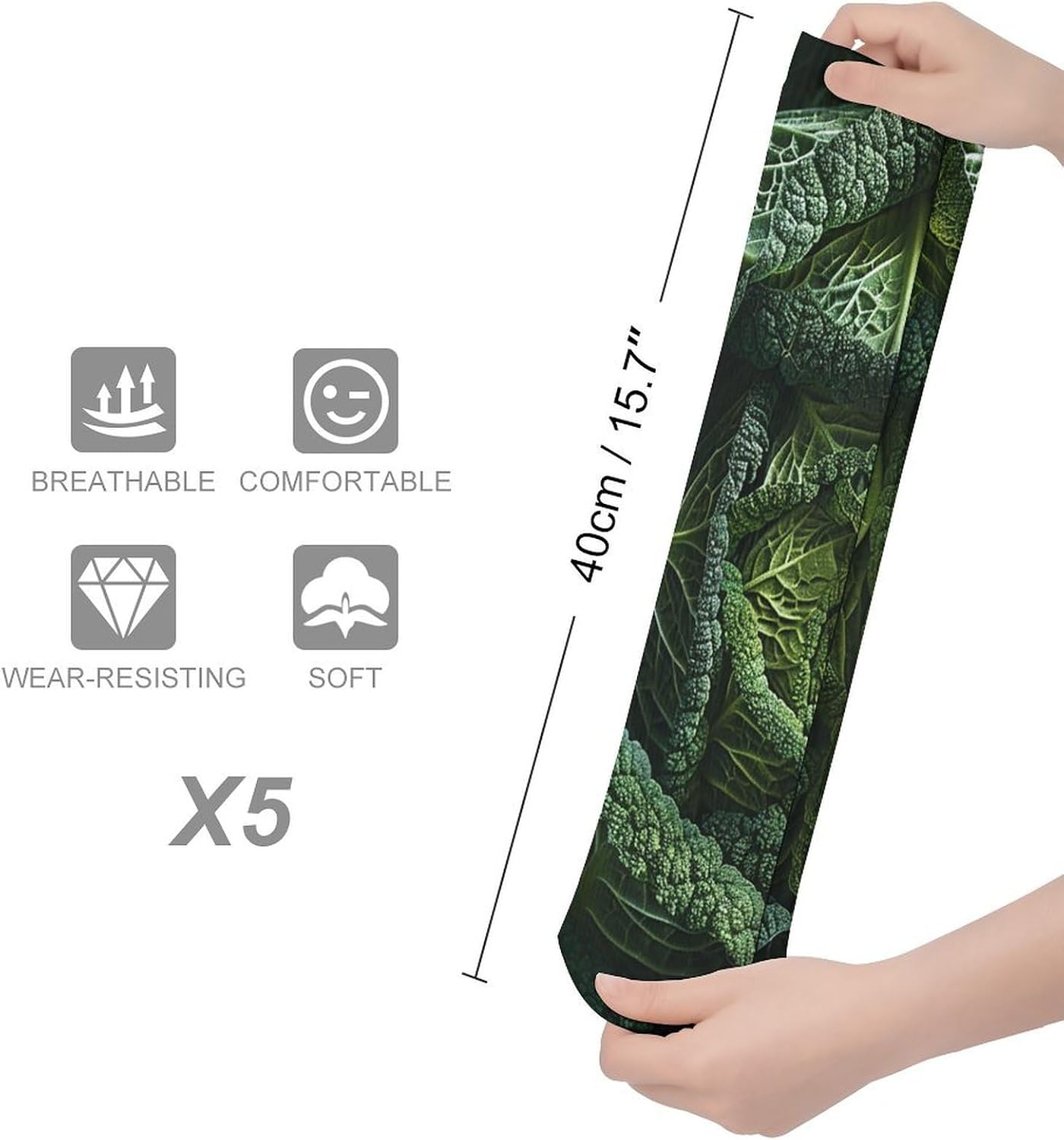 5 Pairs Knee High Socks Cabbage Long Tube Boot Seamless Toe