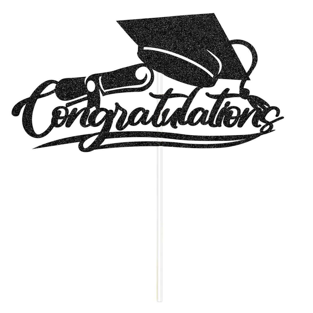 Graduation Cake Topper Class of 2026 – Elegant Congrats Grad Cake Decoration for High School or College, Paper Cap Design for Graduation Party Cakes