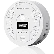 Explosion-Proof Natural Gas Detector Alarm - Ultra-Sensitive CH4/Propane Gas Leak Alert with 85dB Siren &amp; Strobe Light, 10-Second Response Battery Methane Gas Monitor for Home RV Battery Include