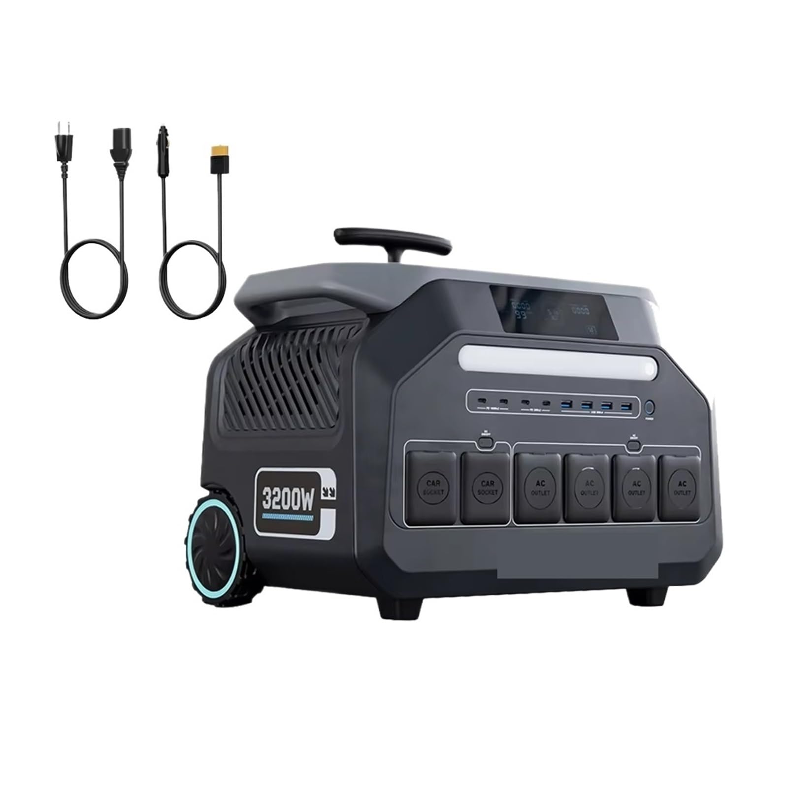 Centrale Elettrica Portatile P3200 Da 3200 W (uscita Massima 6400 W) Batteria Con Durata 2048 Wh Carrello Uscita AC V For Camper Campeggio Durata Della Batteria Ultra-Lunga