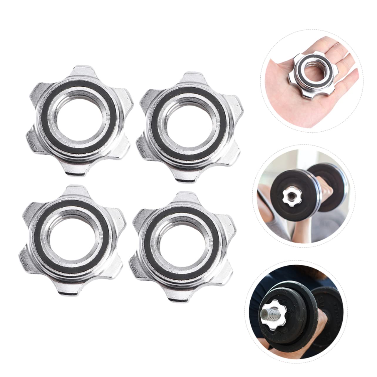 HOLIDYOYO 4Pcs Collar Nut Buckle Slip Dumbbell Locking Nut for Secure Weightlifting Fit for Barbell and Dumbbell Use Easy Installation and Removal