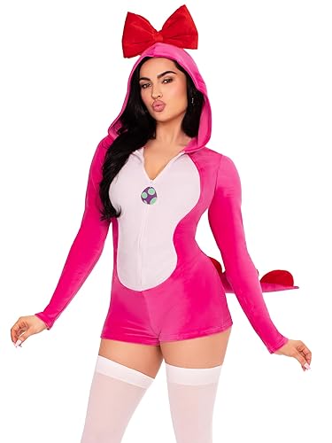 Leg Avenue Women Comfy Ultra Soft Zipper Romper Costume - X-Small - Pink