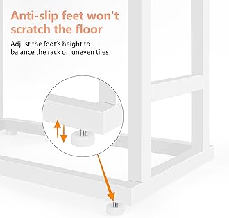 Freestanding Towel Racks for Bathroom 2 Tier Hand Towel Drying Rack Metal Blanket Towel Holder Stand for Bedroom Indoor Outdoor Pool Small Blanket Rack (Matte White)