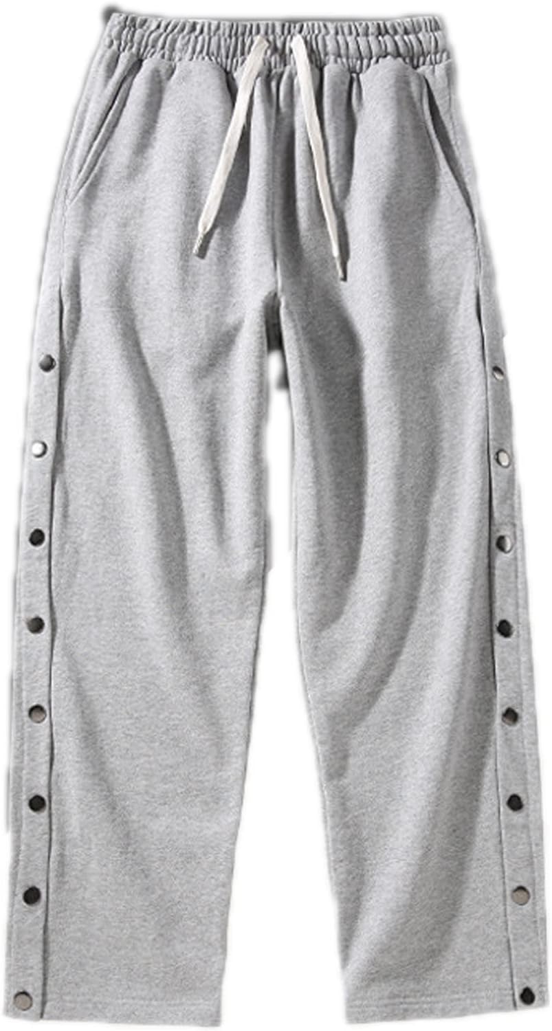 Pantaloni Sportivi da Uomo con Bottoni Automatici Laterali Pantaloni da Jogging Fitness Sportivi for Sport, Tempo Libero, Jogging