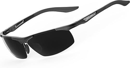 Miniatura 1 de SIPLION Gafas de sol polarizadas para hombre, gafas deportivas para golf, pesca, conducción, marco de metal, gafas de sol