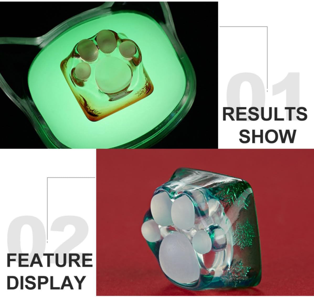 Resin Green Keycap for Cat Paw Mechanical Keyboard